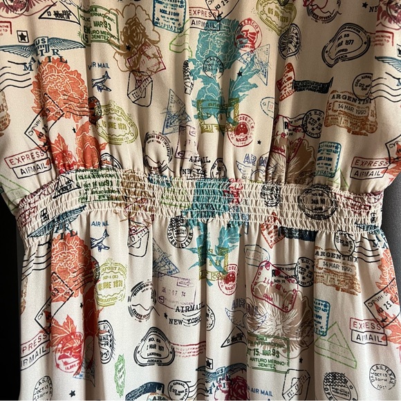 Nicole Miller 100% Silk Passport Stamp Dress - Picture 6 of 16